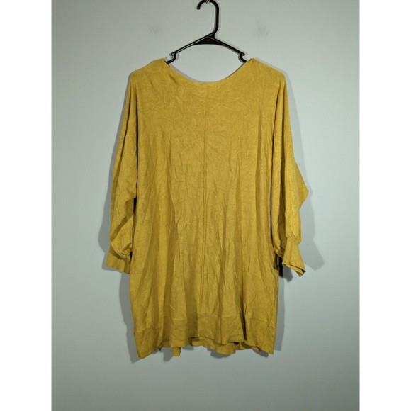 Max Studio Mustard Long Sleeve Knit Top Plus Size Women 1X - Picture 2 of 6